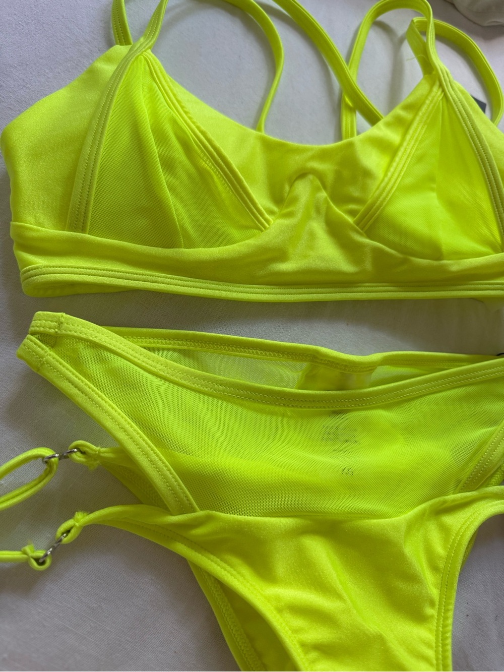 CXIX Polewear 2 piece Limited Edition Neon Yellow Classique Matching Set XS NWT